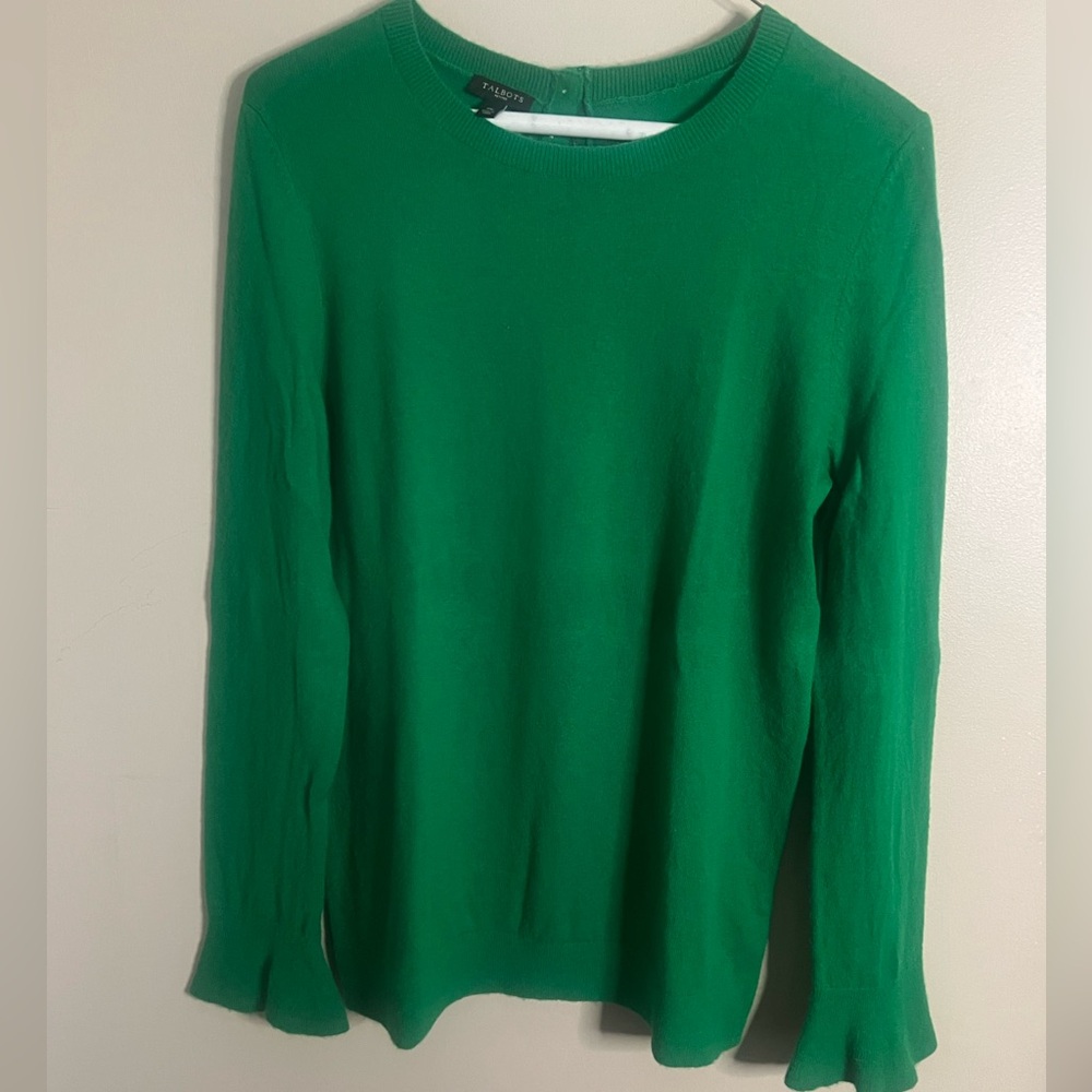 Talbots M Petite Green Sweater EUC